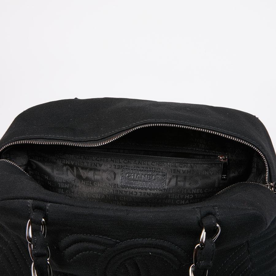 CHANEL Bowling Bag in Black Jersey 5