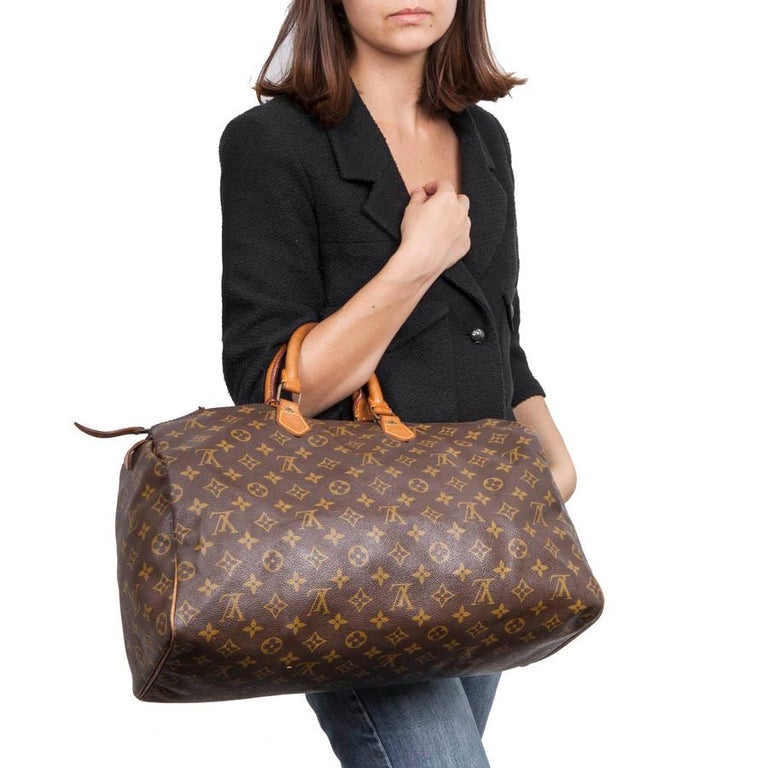 LOUIS VUITTON Keepall 50 Bag in Brown Monogram Canvas For Sale at 1stdibs