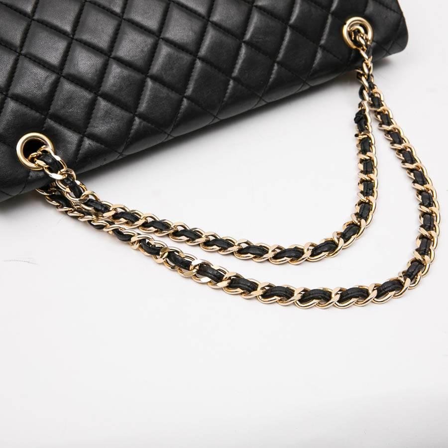 CHANEL Vintage Jumbo Bag in Black Quilted Lambskin Leather 5