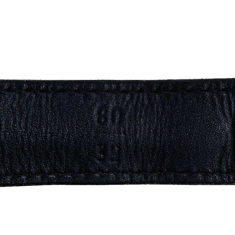 CHRISTIAN DIOR Vintage Belt in Black Calfskin and Gilt Metal Chain Size 80/32 2