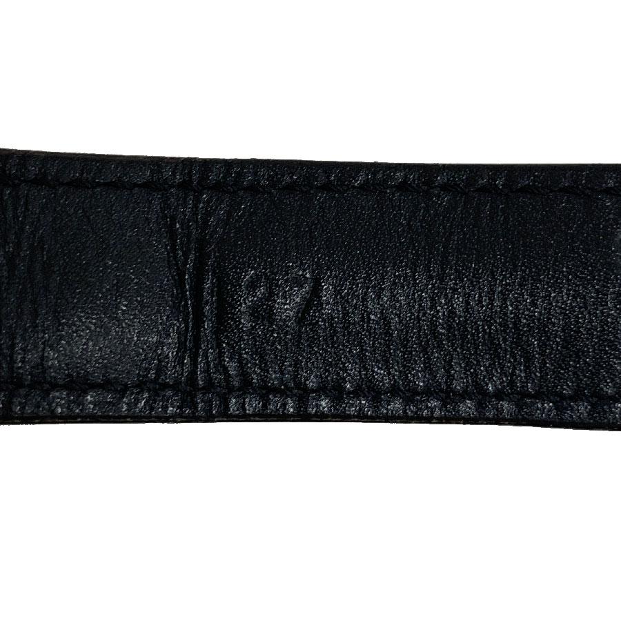 CHRISTIAN DIOR Vintage Belt in Black Calfskin and Gilt Metal Chain Size 80/32 3