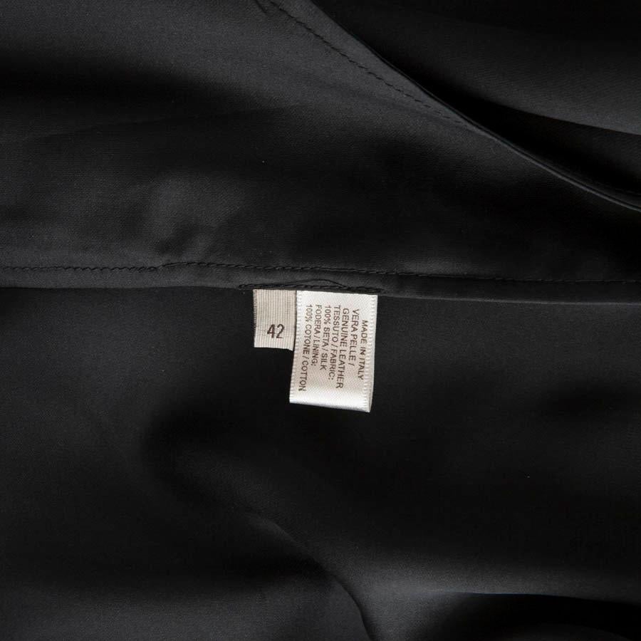 BOTTEGA VENETA Cocktail Dress in Black Silk and Leather Size 42IT For Sale 4