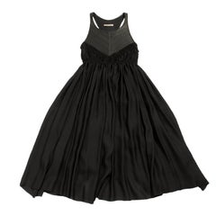 BOTTEGA VENETA Cocktail Dress in Black Silk and Leather Size 42IT