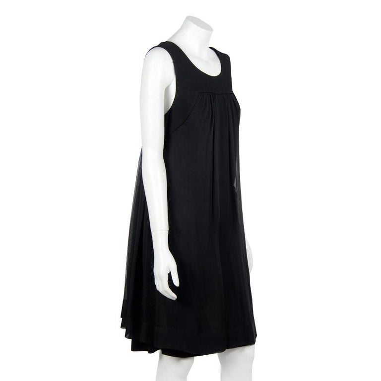 CHANEL Sleeveless Cocktail Dress in Black Chiffon with a Gauzy Effect ...