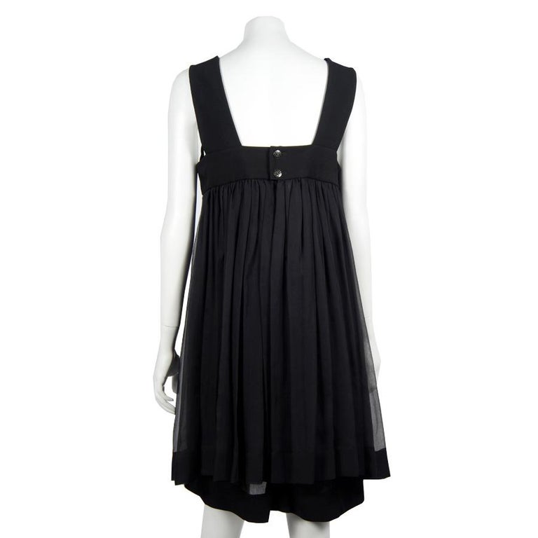 CHANEL Sleeveless Cocktail Dress in Black Chiffon with a Gauzy Effect ...