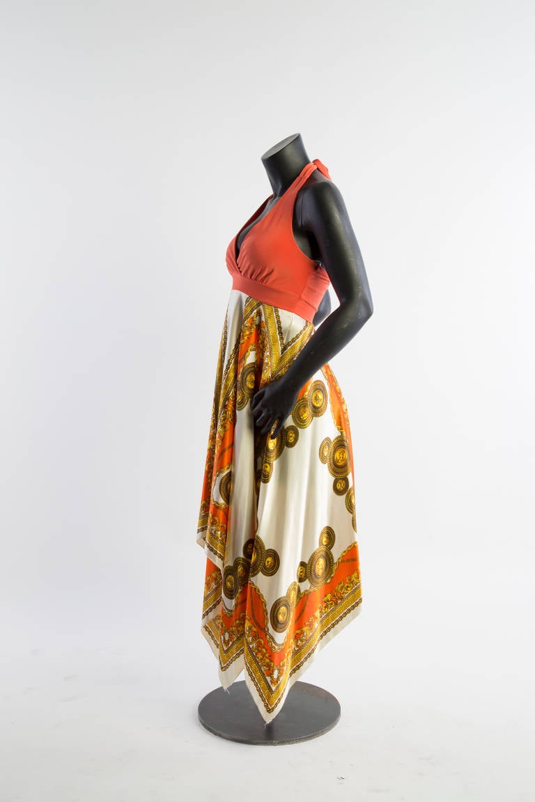 Lanvin scarf print halter dress In Good Condition In San Franciso, CA
