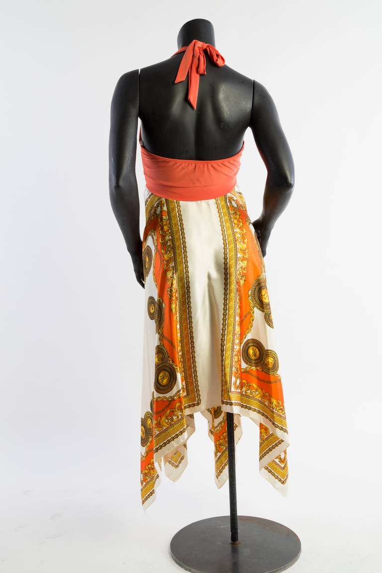 Women's Lanvin scarf print halter dress