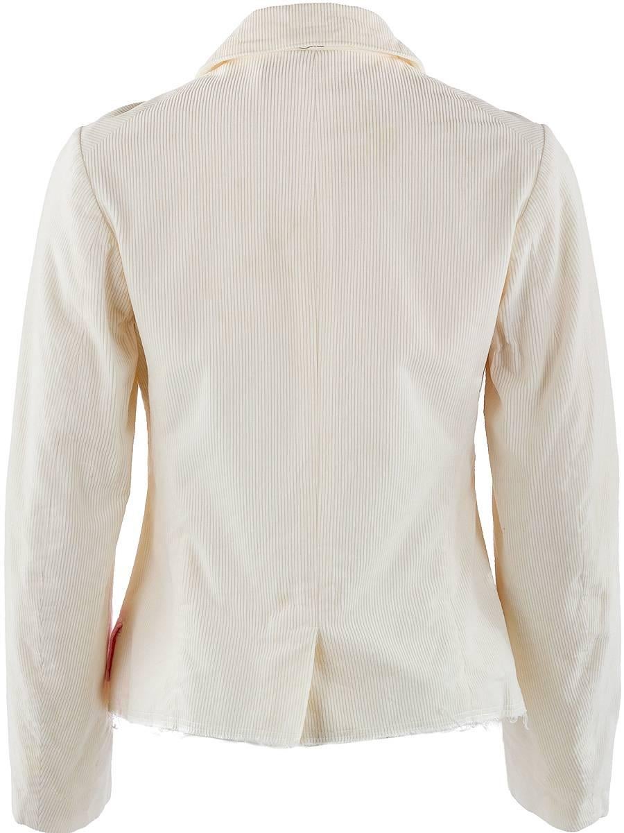 Beige Comme des Garçons Velvet Corduroy Jacket For Sale