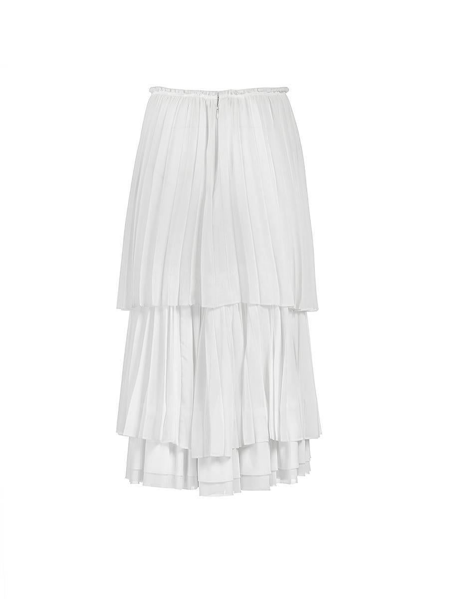 Gray Comme des Garçons Pleated Silk Skirt For Sale