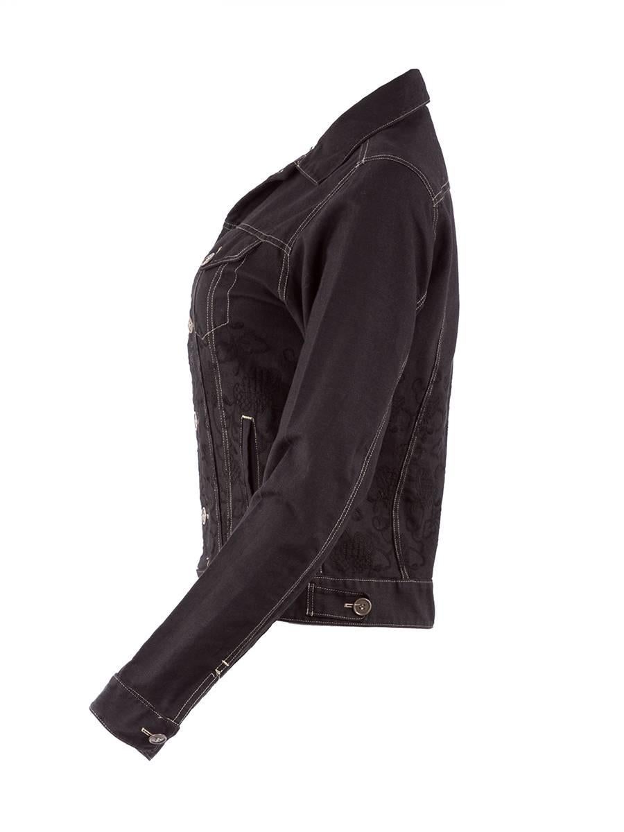 Nero Giacca di jeans ricamata Comme des Garçons in vendita