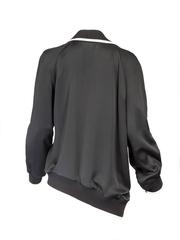 Maison Martin Margiela Black Silk Asymmetric Bomber Jacket