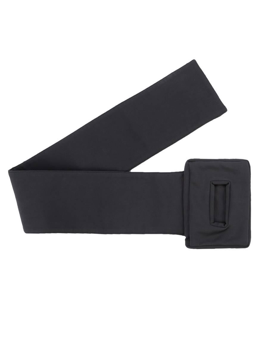 Black Rare Vintage Maison Martin Margiela Stretch Fabric Oversize Buckle Belt