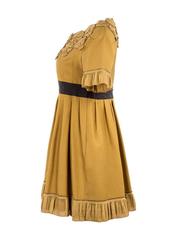 2007 Undercover Gold Silk Mini Skull Detail Dress