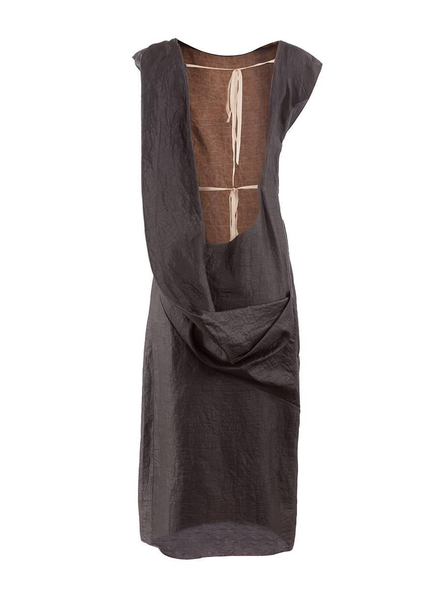 Black Thimister 2010 Haute Couture Open Back Draped Raw Silk Dress