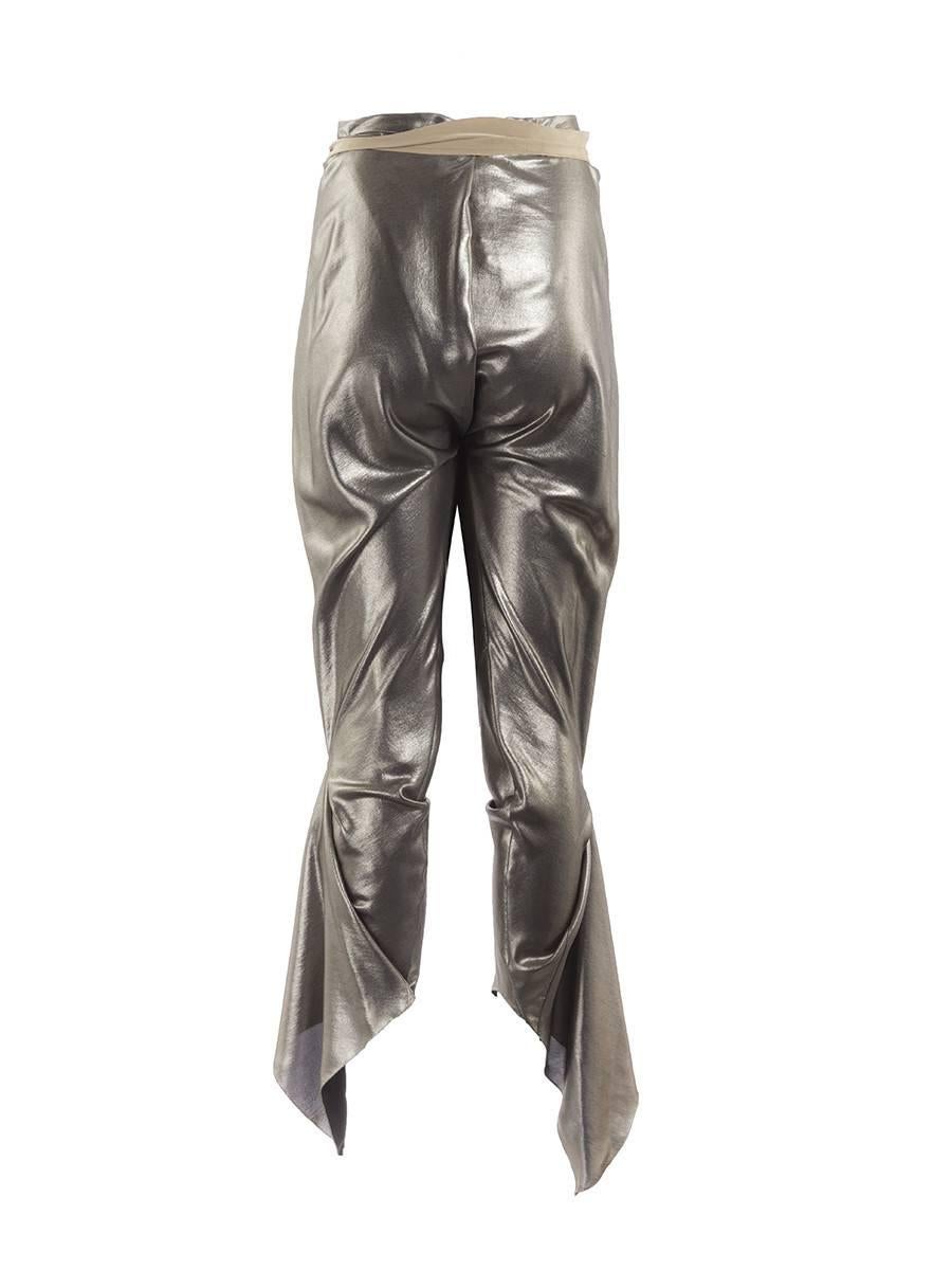 silver metallic pants