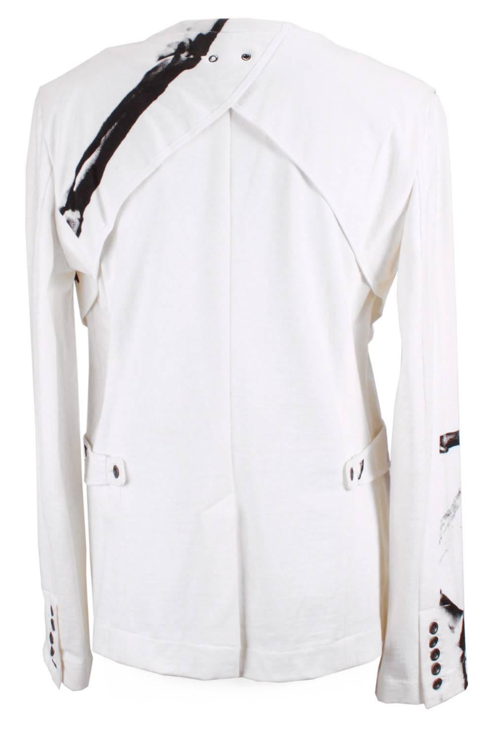 Gris Veste blanche imprimée squelette Yohji Yamamoto Y's Red Label en vente
