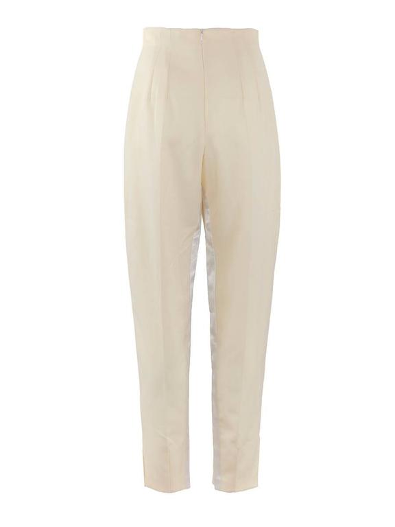 1980's Made in England John Galliano Cream Tapered Trousers For Sale at ...