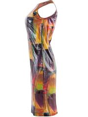 Raro Vestido de Vinilo Matsuda de los 80 con Tulipanes