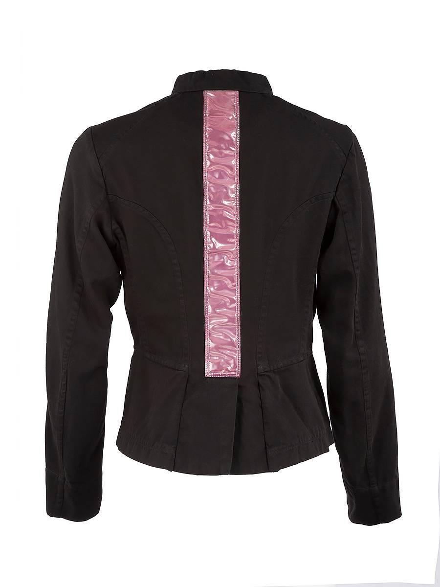 Black Comme des Garçons 20th Century Reflective Strip Cotton jacket For Sale