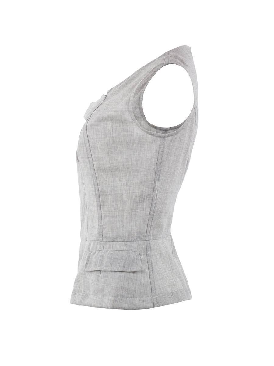 20th Century NWT Comme Des Garçons minimalist style heather grey vest with a covered front zip closure and front flap pockets.