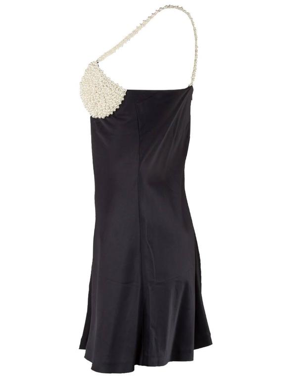 1980's Chantal Thomass Pearl Embellished Black Slip Dress For Sale at  1stDibs | chantal thomass dress