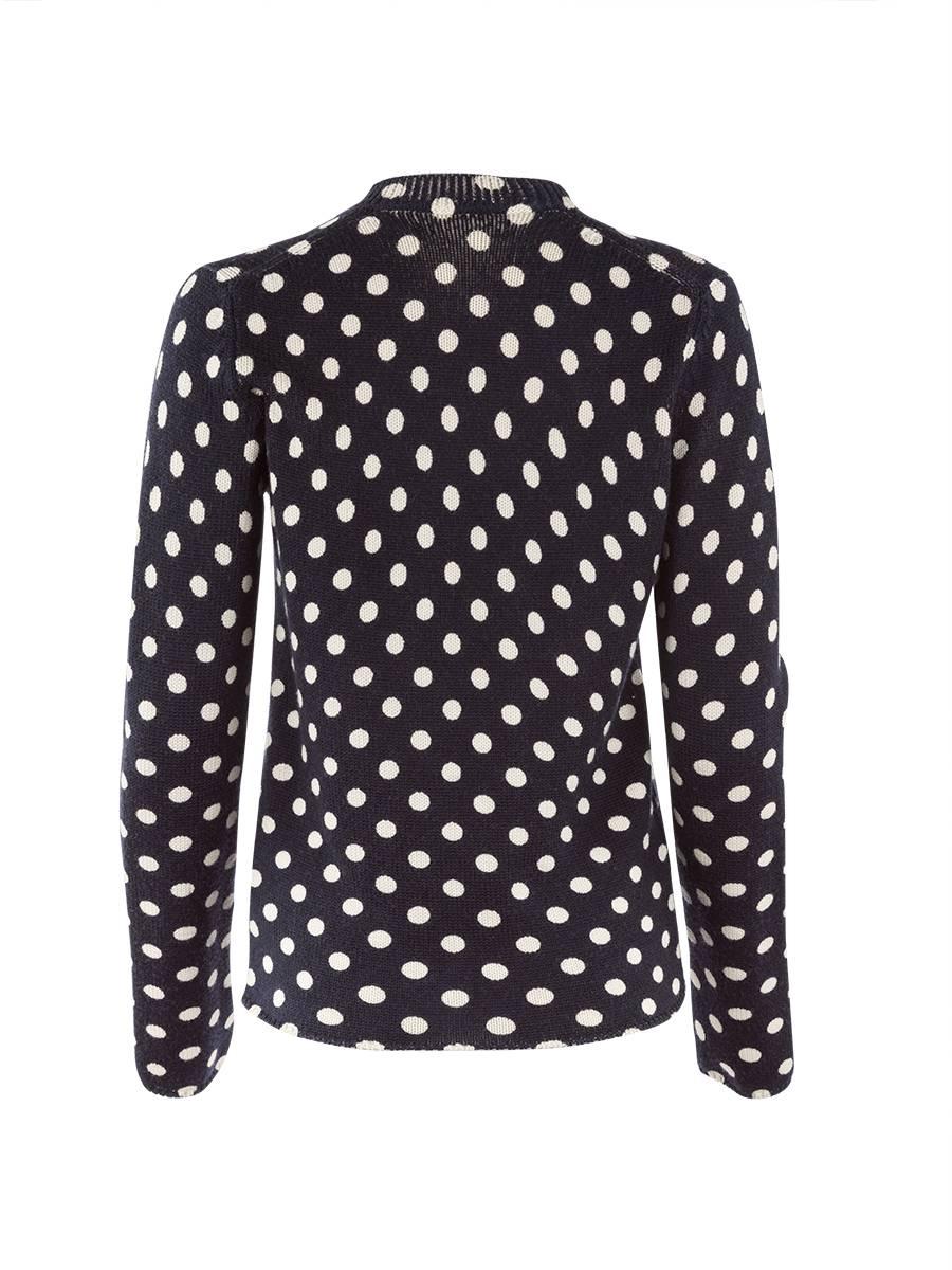 black and white polka dot sweater