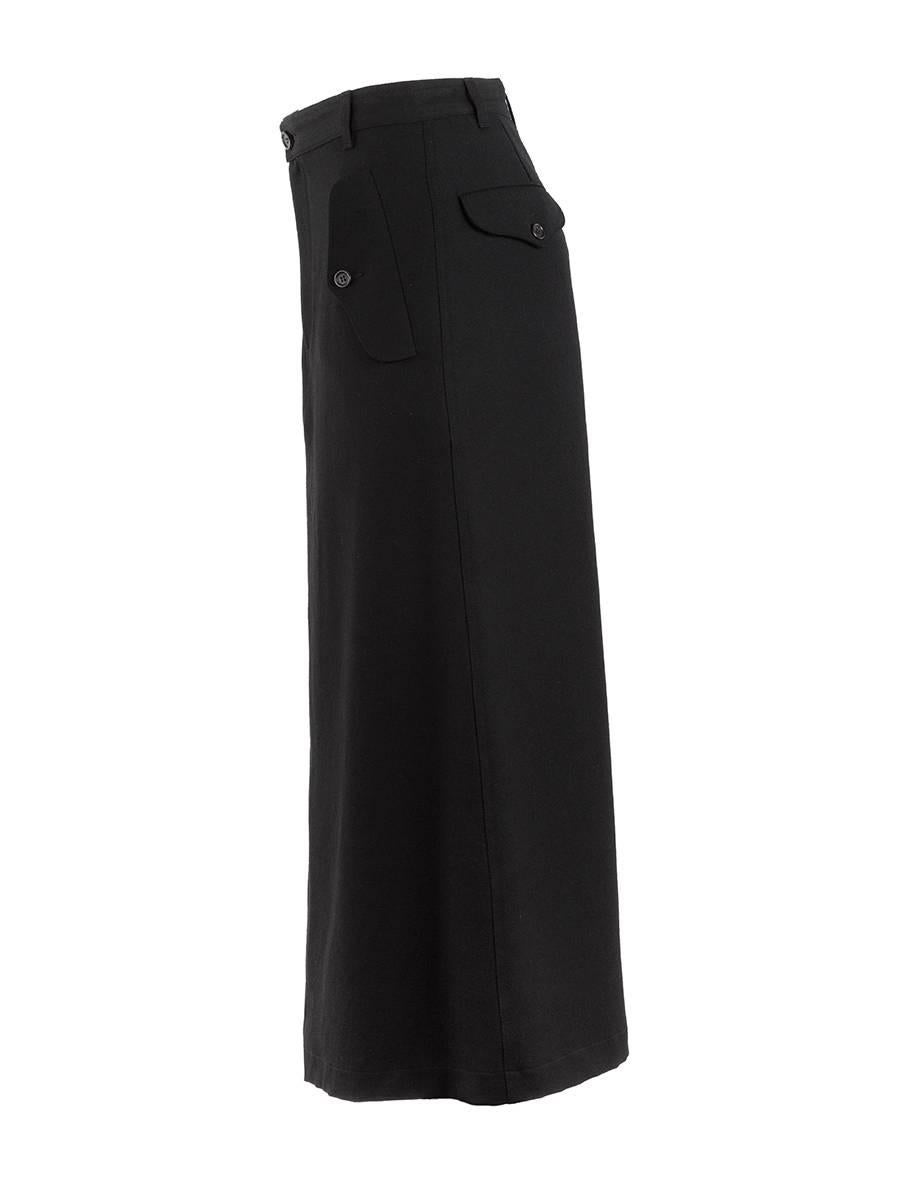 20th Century Comme Des Garçons Black Gabardine Trouser Style Skirt In New Condition In Laguna Beach, CA