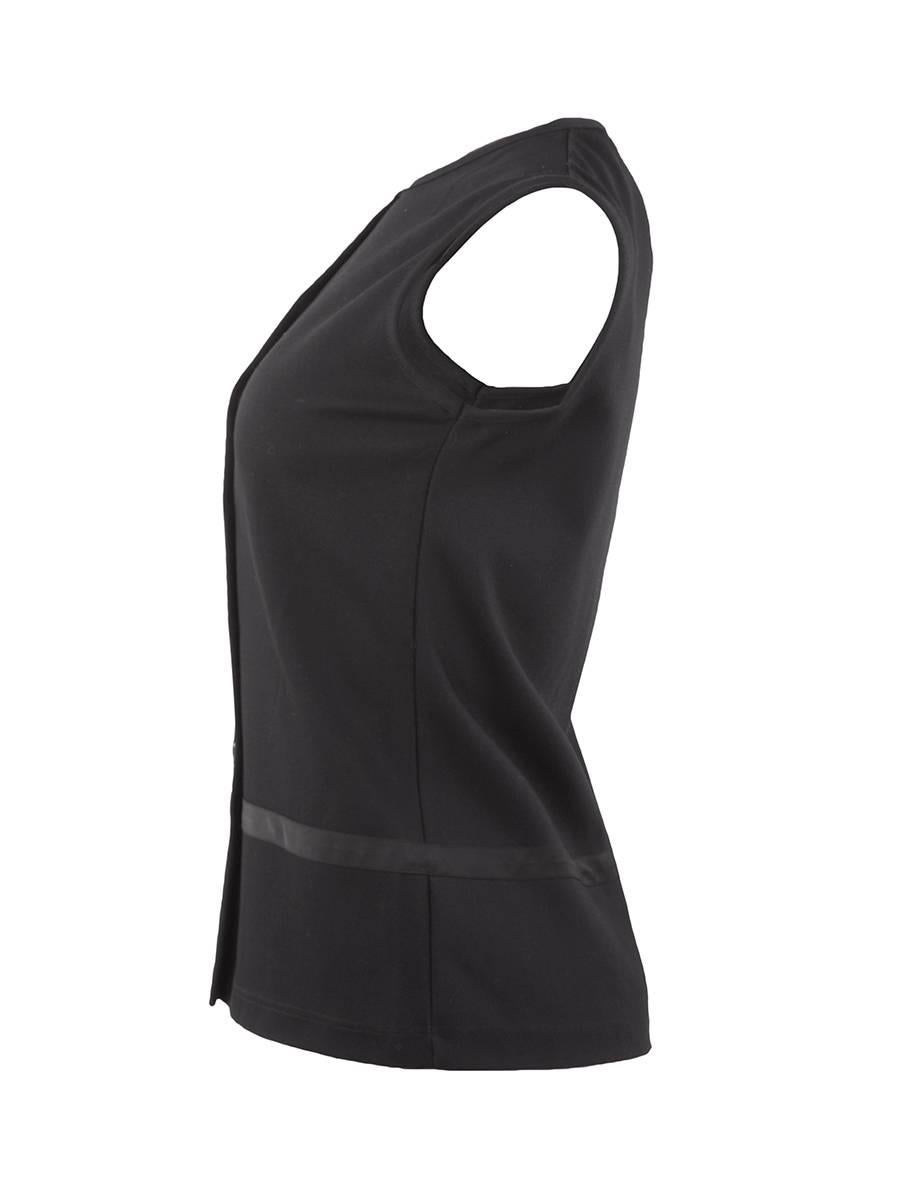 1990's Helmut Lang Minimal Black Buttoned Vest In New Condition For Sale In Laguna Beach, CA