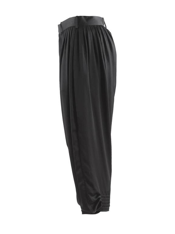 Undercover Black Pleated Silk Harem Pants For Sale at 1stdibs