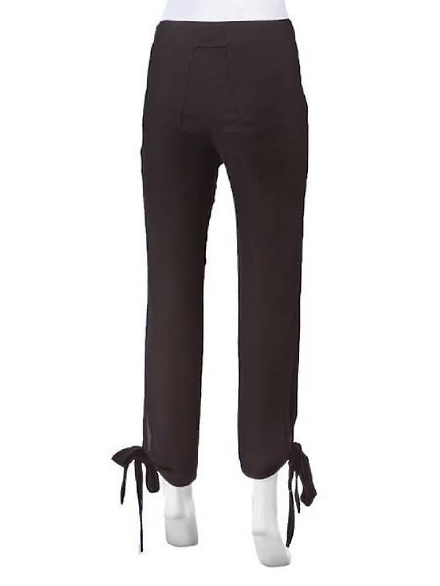 1990's Jean Paul Gaultier Black Woven Ankle Tie Pants In New Condition In Laguna Beach, CA