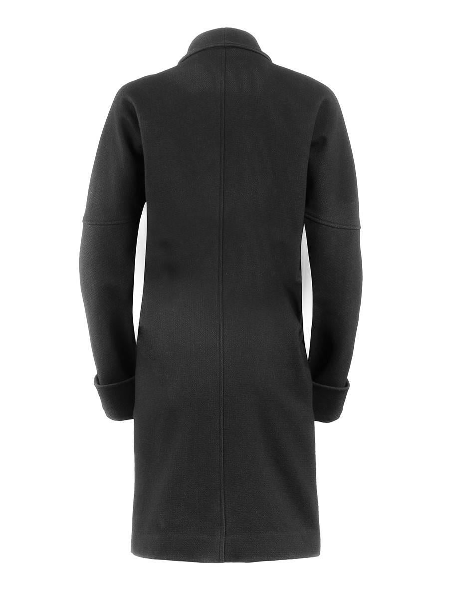 Maison Martin Margiela Line 1 Black Wool Overcoat In New Condition For Sale In Laguna Beach, CA