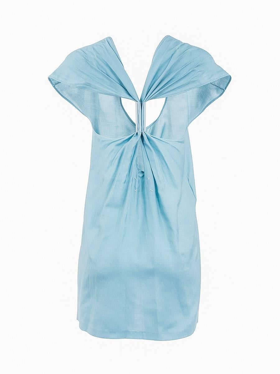 Blue 20th Century Maison Martin Margiela Linen Tube Twist Back Top For Sale