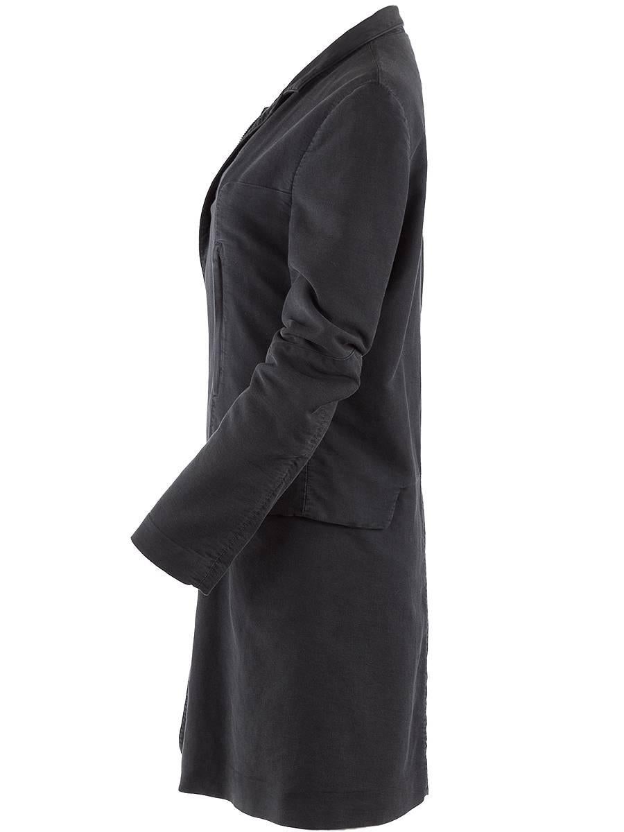 Undercover NWT charcoal cotton car coat with multiple front pockets with zip closures and a slight padding to the material. Double front zipper and two side flap pockets.