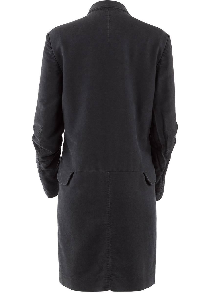 Noir Undercover - Manteau de voiture en coton anthracite à poches zippées, en état neuf en vente