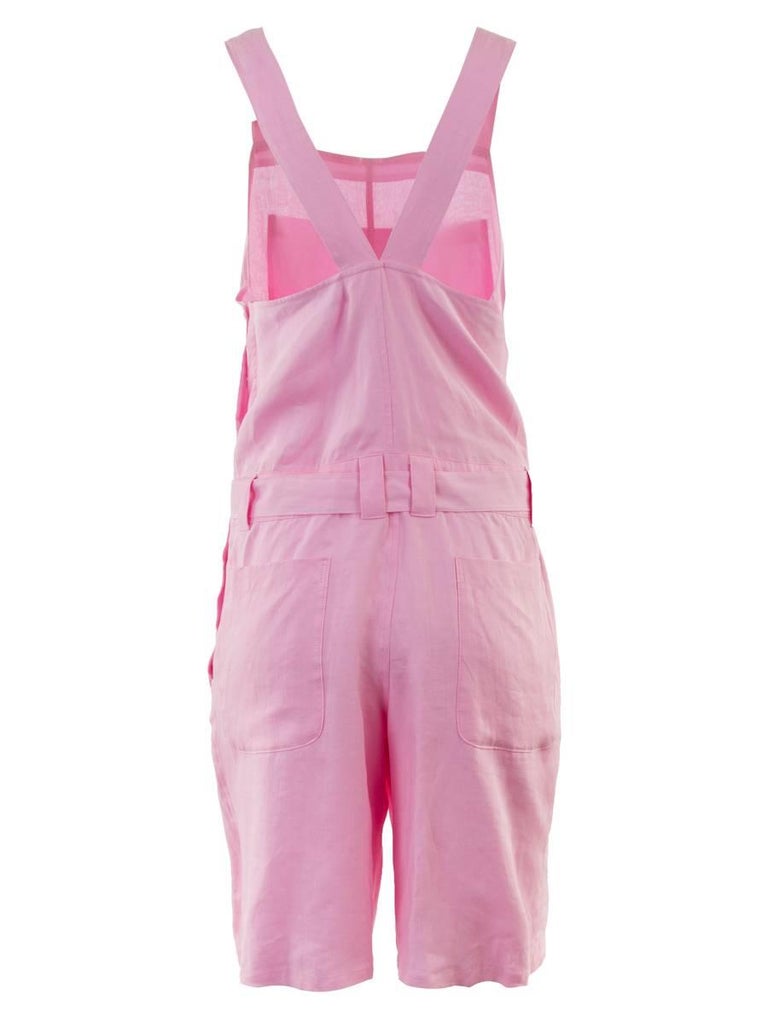 JUNYA WATANABE S/S 2008 Pink Linen Short Overalls In New Condition For Sale In Laguna Beach, CA