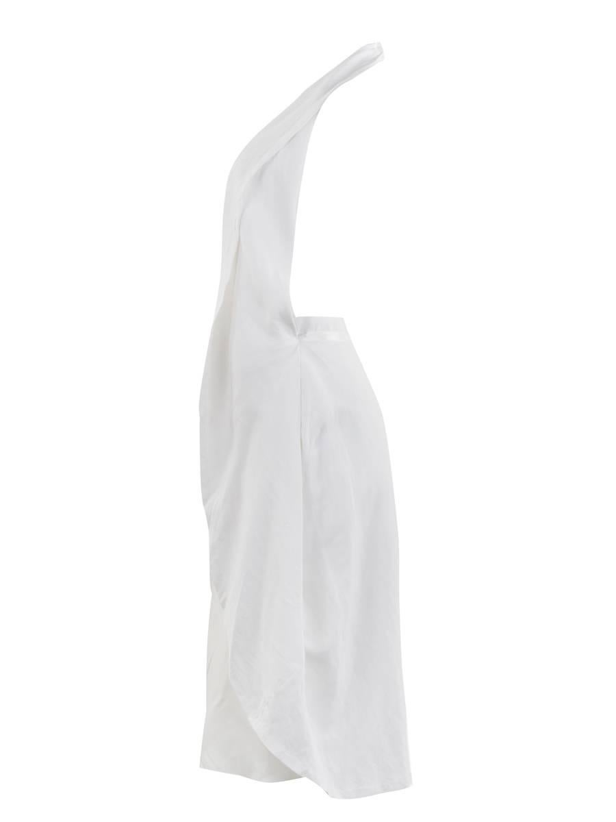 Maison Martin Margiela Spring Summer 2004 Ready-To-Wear white cotton Halter Dress made from an attached skirt and paneled vest. Back hidden zipper and tab closure. Artisanal Line 0 collectible item - New with Tags.