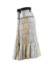 Tao Comme des Garçons Gold and Silver Pleated Wrap Skirt
