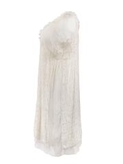Undercover Grace Collection White Feathered Sheer Dress