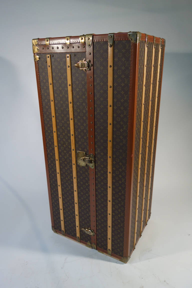 French Louis Vuitton Monogramme Huge Wardrobe Trunk, Malle Armoire