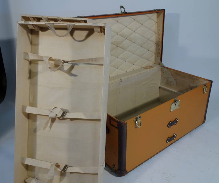 Louis Vuitton Courrier Trunk / Malle in Orange Vuitonitte 1914- 1924 For Sale 4