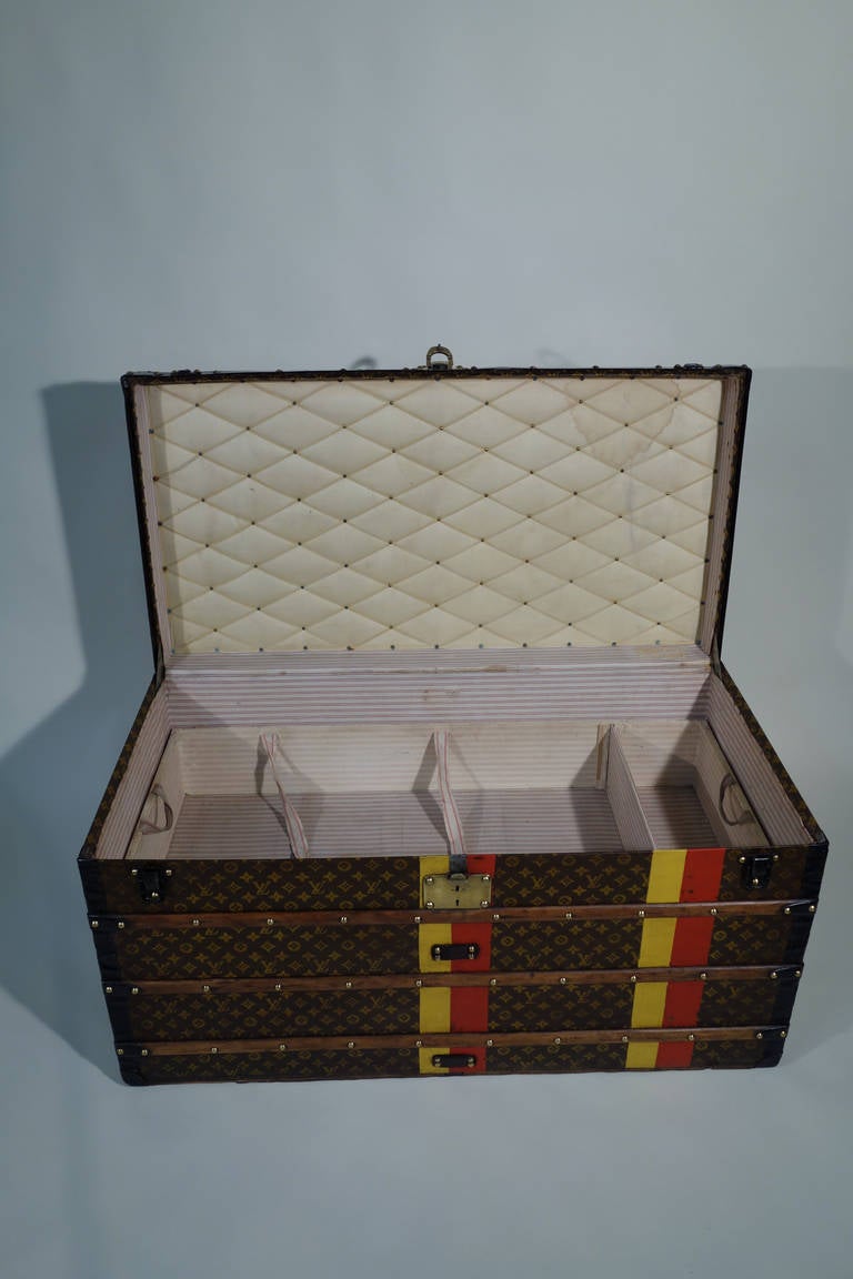 French Louis Vuitton Monogramme Courrier Trunk Malle Courrier