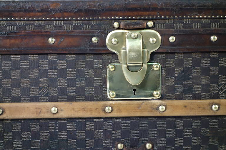 Historic Louis Vuitton Steamer Damier Trunk, 1889 In Excellent Condition For Sale In Haguenau, FR