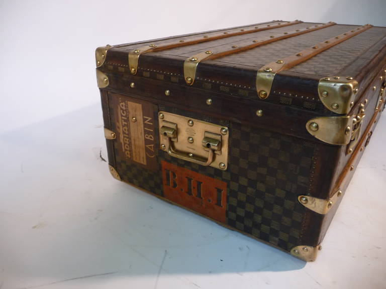 French Louis Vuitton Cabin Damier Trunk 1900s / Malle cabine