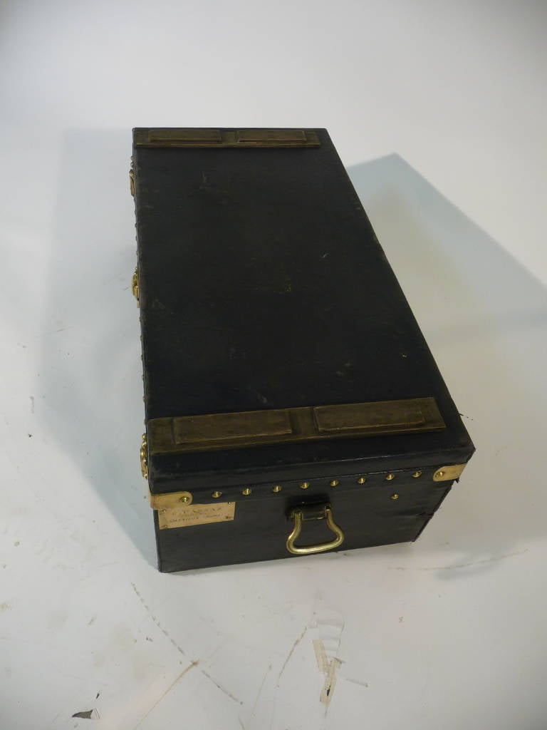 Louis Vuitton Black / Coated Canvas Trunk for Car, 1900s For Sale 1