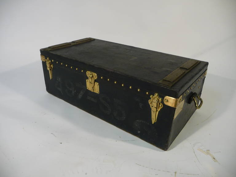 Louis Vuitton Black / Coated Canvas Trunk for Car, 1900s For Sale 2