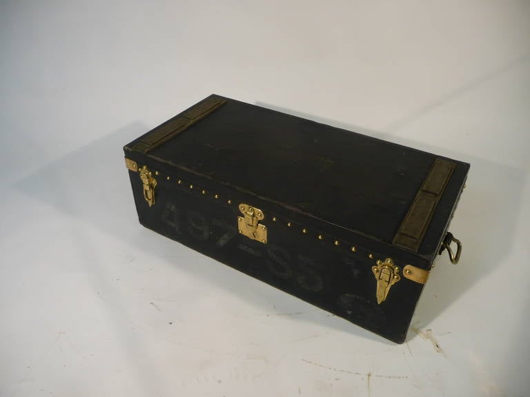 Louis Vuitton Black / Coated Canvas Trunk for Car, 1900s For Sale 4