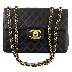 Retro Chanel Black Maxi Flap Bag, 1994 