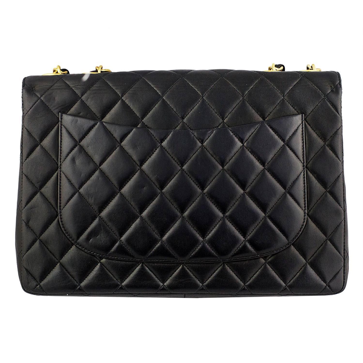 Chanel Black Maxi Flap Bag, 1994  For Sale 1