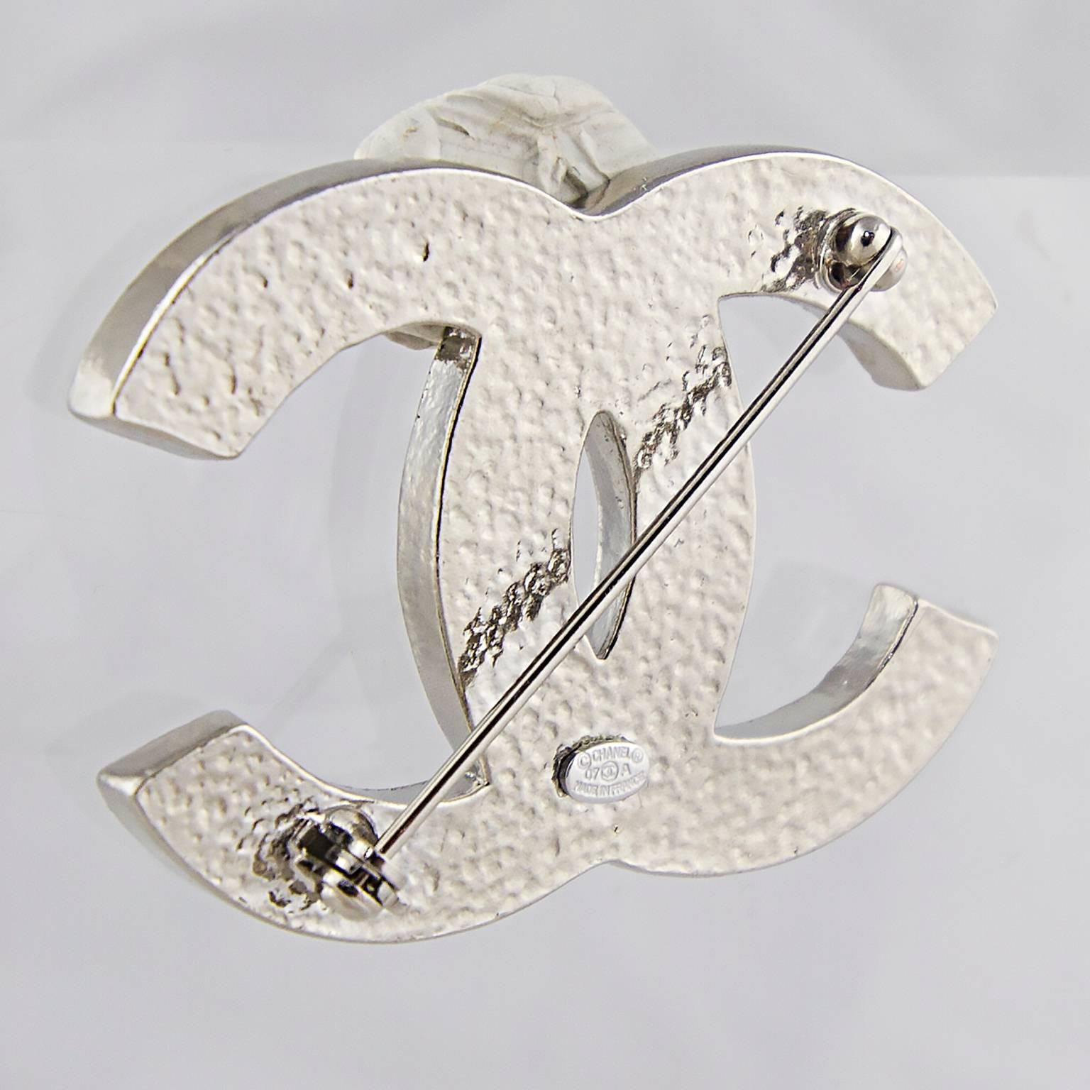 Women's or Men's Chanel Crystal CC Logo Brooch