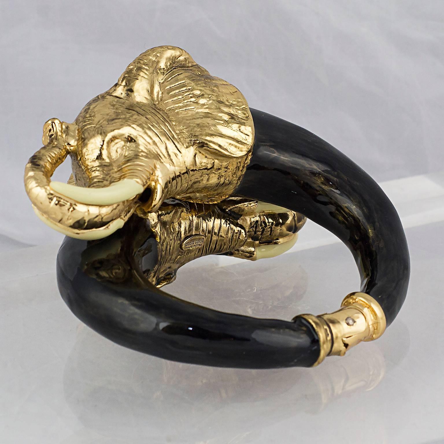 Roberto Cavalli Elephant Cuff In New Condition In London, GB
